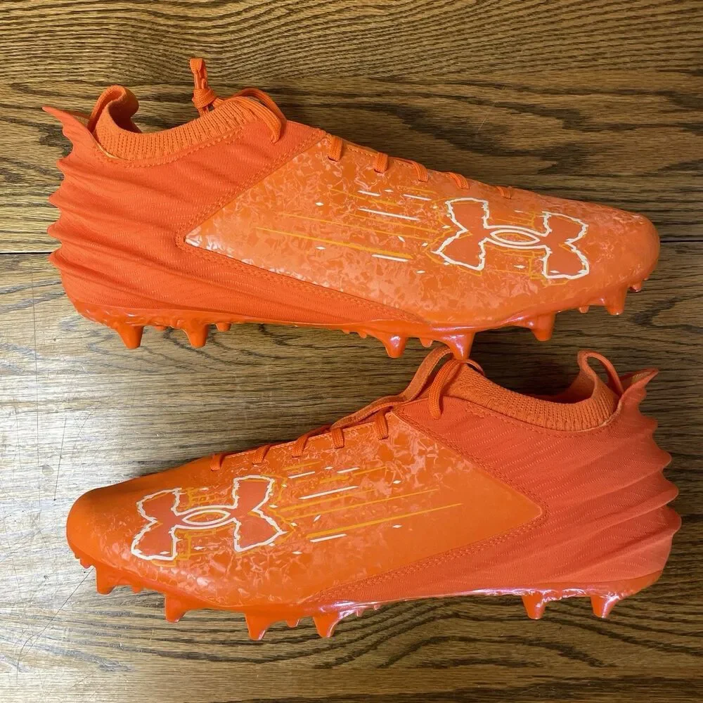 Under Armour Blur 2 MC Suede Orange Football Cleats Men's Size 16 NEW